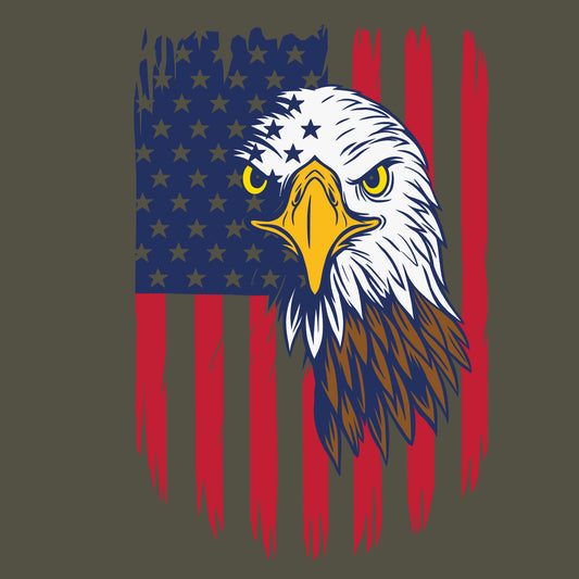 M-007 - ADULT TEE - FLAG/EAGLE